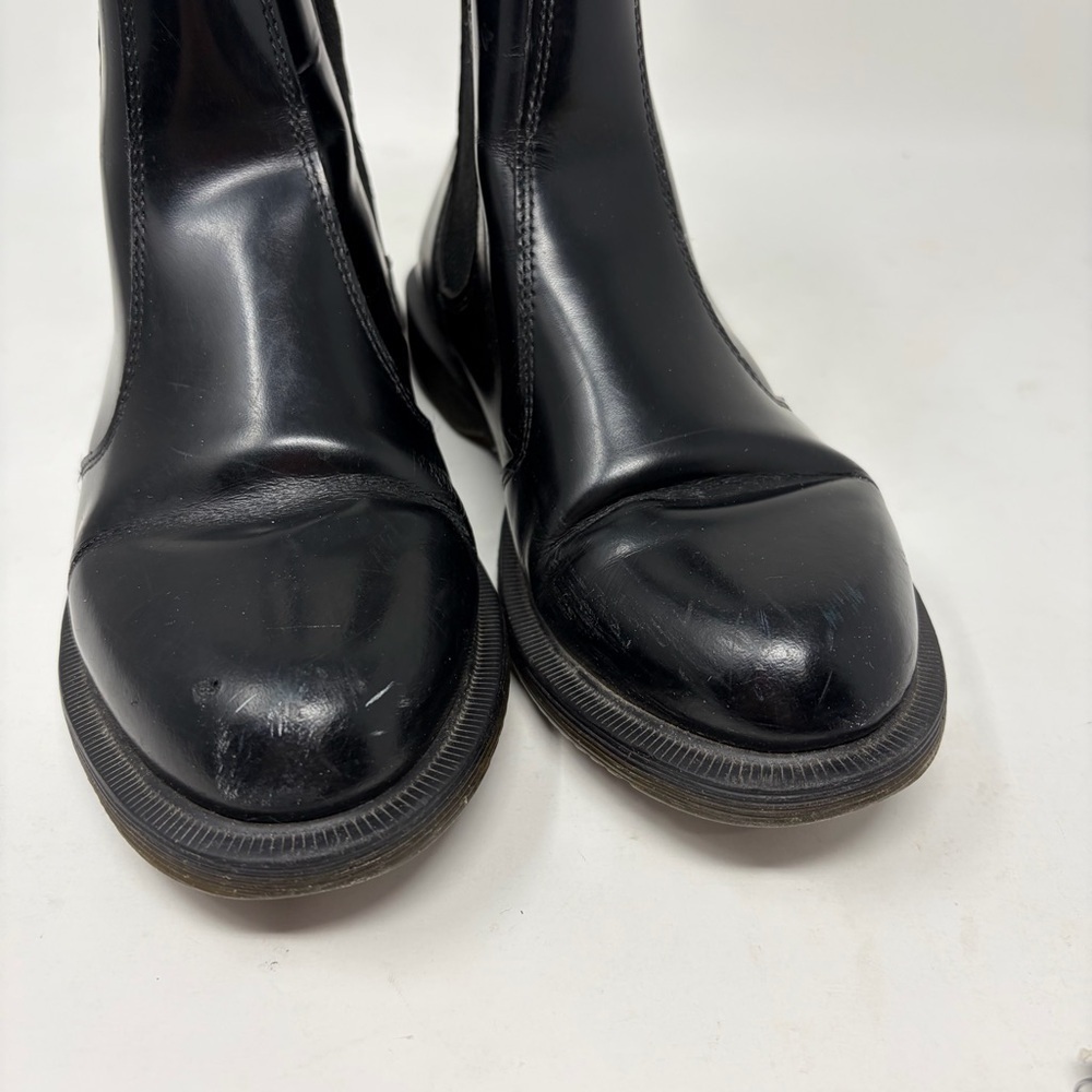 Dr Martens Floral Patent Black Leather Boots Size 6 Women’s - Picture 9 of 14